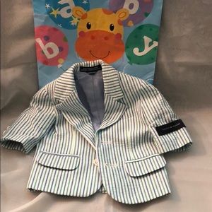 New Tommy H, Baby Jacket Blue, Green White Stripes